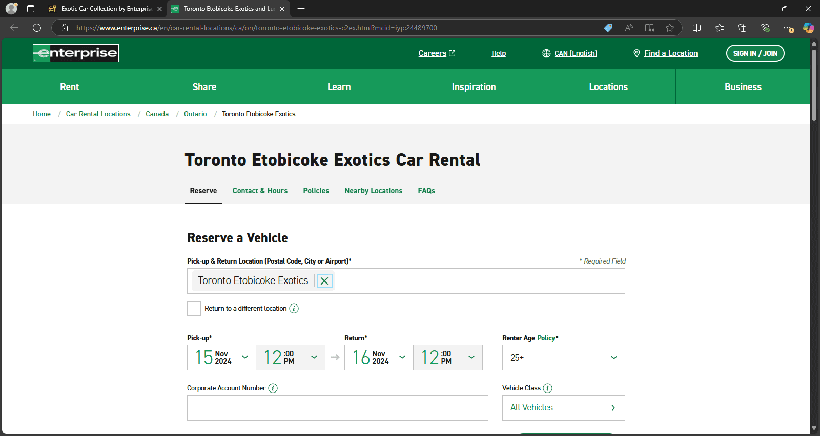 Exotic Car Collection by Enterprise